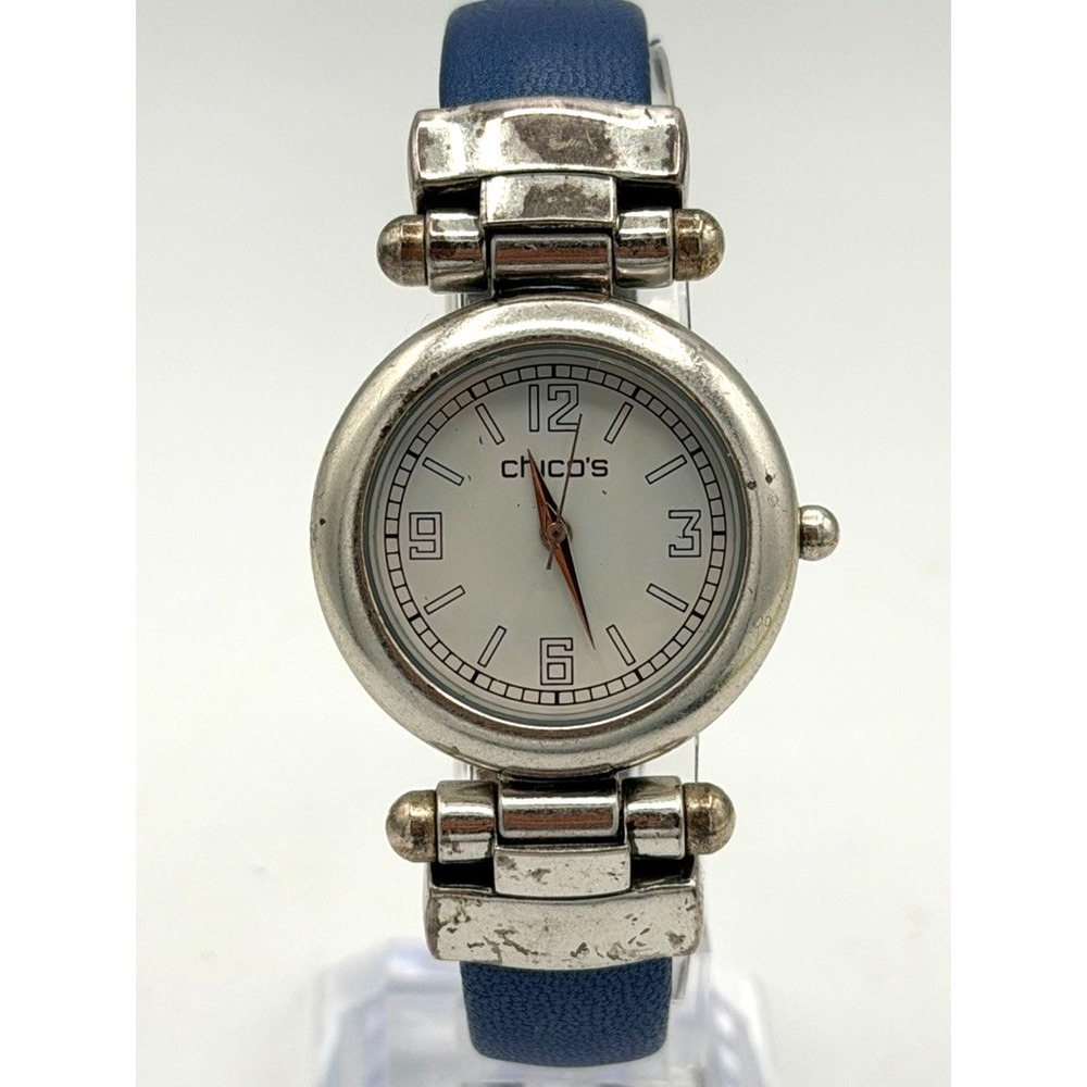 Chico's Women's Blue Cuff Bracelet Quartz Watch New Battery Running